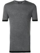 Neil Barrett Contrast-hem Fitted T-shirt - Grey