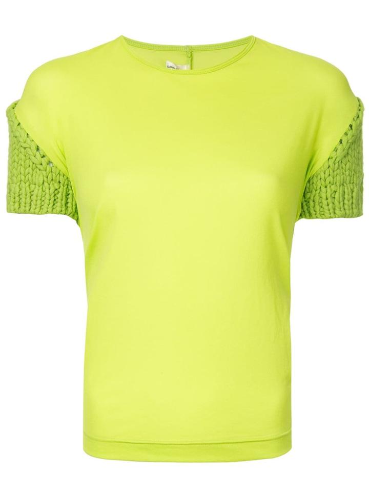Comme Des Garçons Vintage Knitted Sleeve T-shirt - Green