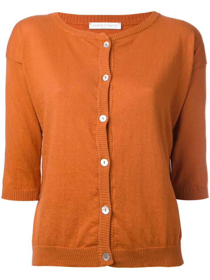 Société Anonyme - 'square' Cardigan - Women - Cotton - 2, Yellow/orange, Cotton
