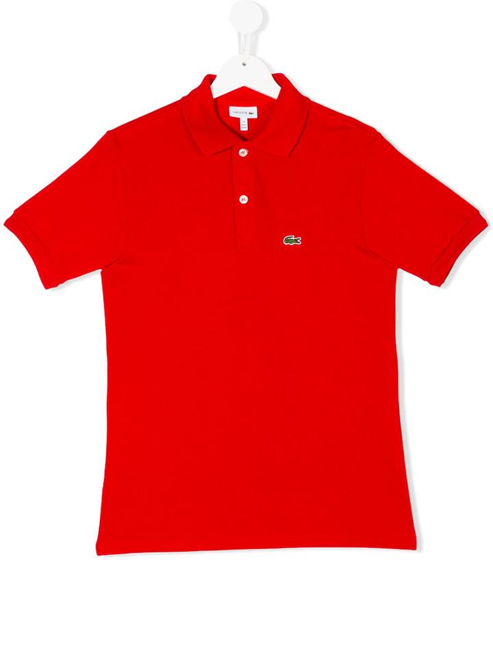 Lacoste Kids - Logo Embroidery Polo Shirt - Kids - Cotton - 16 Yrs, Red