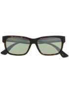 Gucci Eyewear Tortoiseshell-effect Rectangle-frame Sunglasses - Brown
