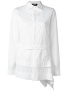 Dsquared2 Asymmetric Layered Design Shirt, Women's, Size: 46, White, Cotton