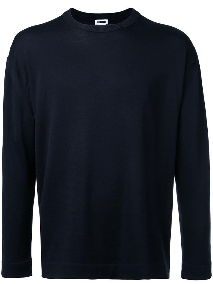 H Beauty & Youth - Crewneck Sweater - Men - Wool - S, Blue, Wool