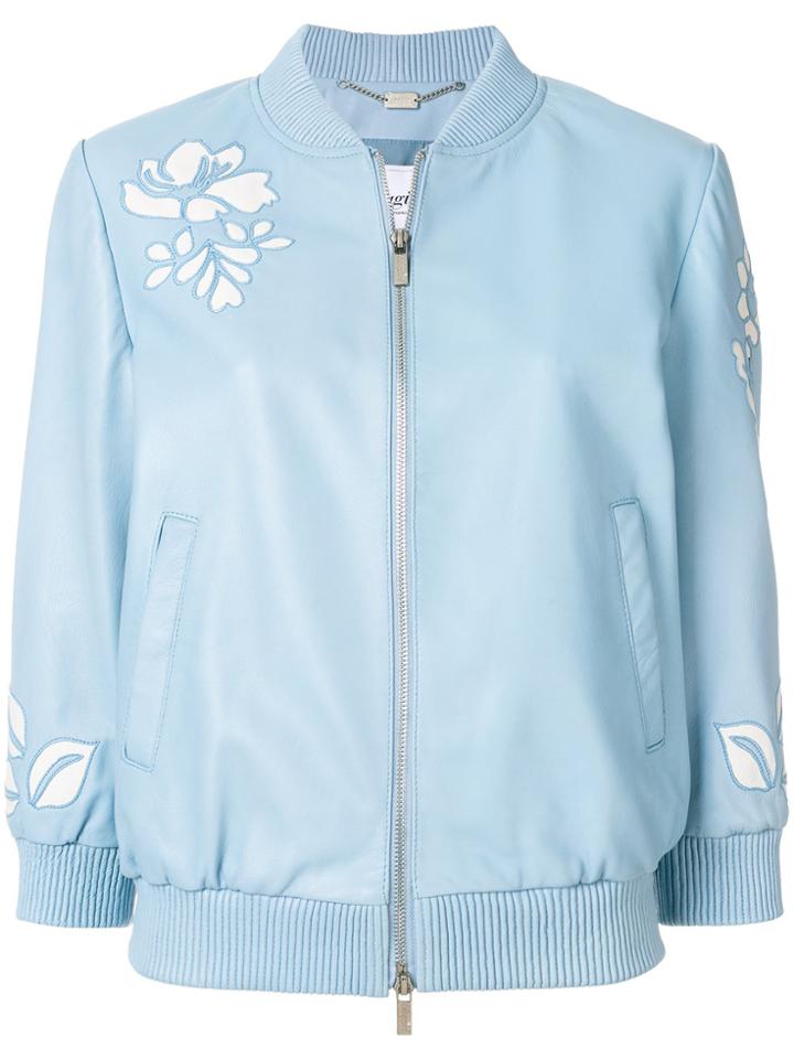 Blugirl Cut-out Bomber Jacket - Blue