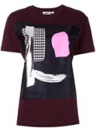 Mcq Alexander Mcqueen Abstract Face Print T-shirt, Women's, Size: Medium, Red, Cotton