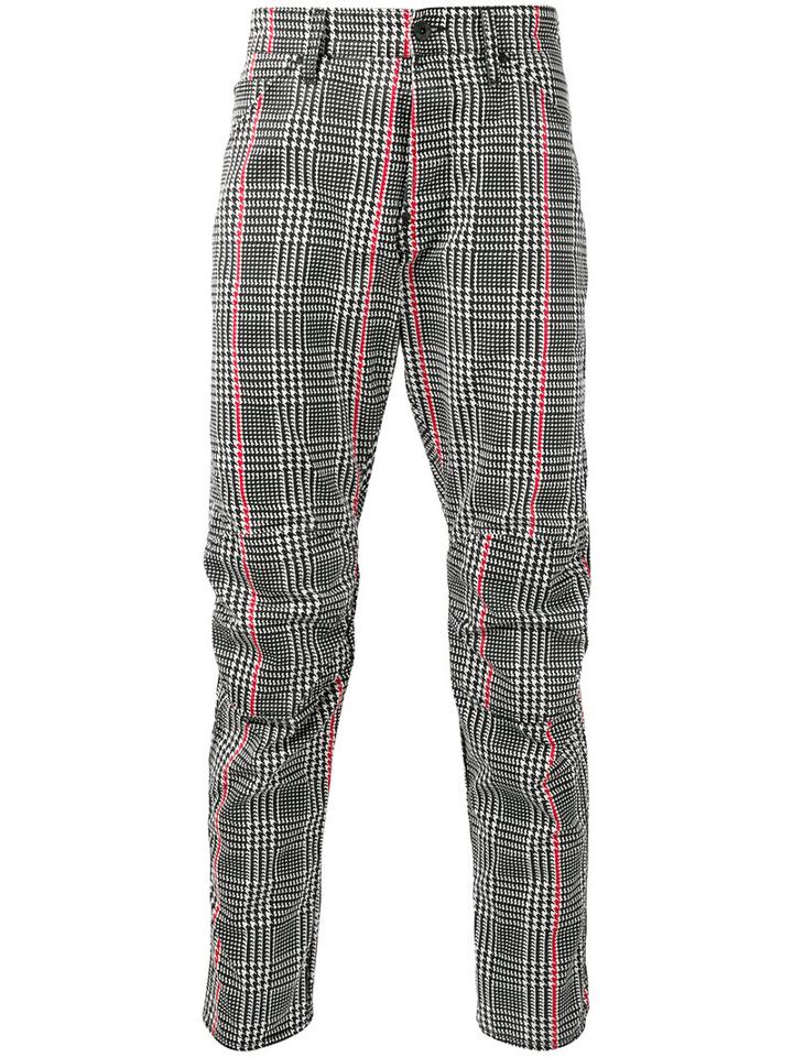 G-star Raw Research Houndstooth Pattern Trousers, Men's, Size: 34, Black, Polyester/cotton