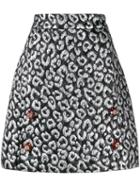 Dolce & Gabbana Leopard Jacquard Skirt - Black