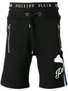 Philipp Plein Skull Track Shorts, Men's, Size: Medium, Black, Cotton