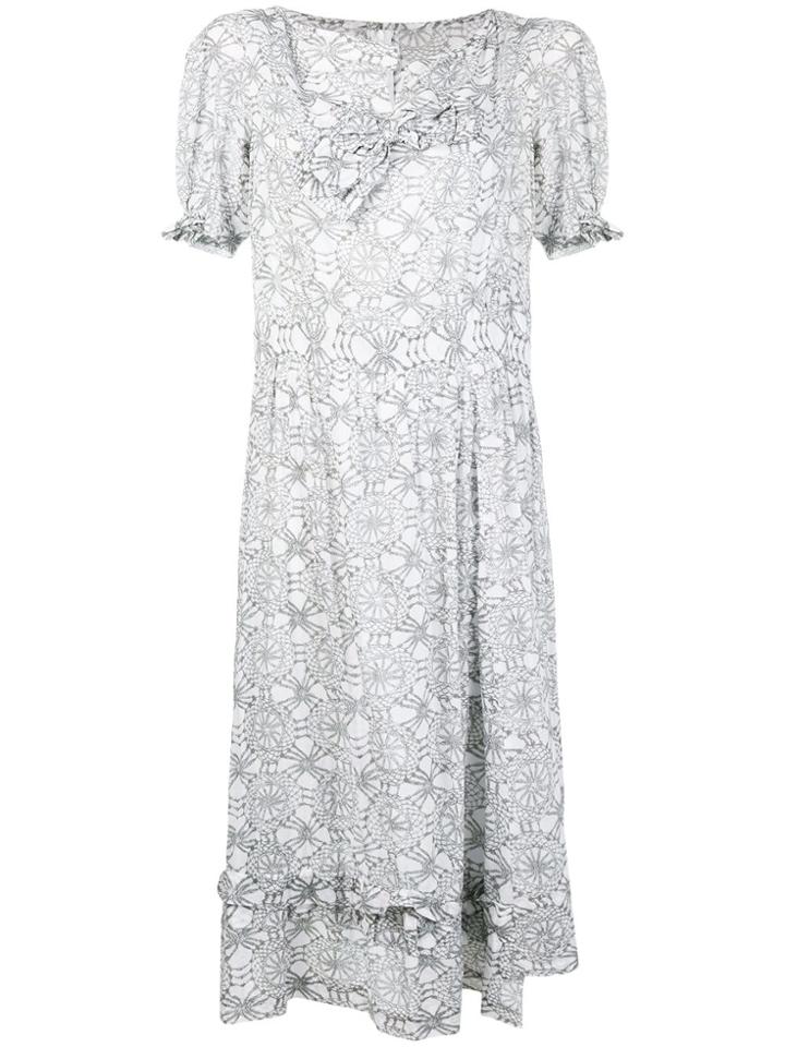 Comme Des Garçons Vintage Geometric-print Midi Dress - White