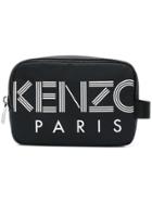 Kenzo Logo Print Make Up Bag - Black