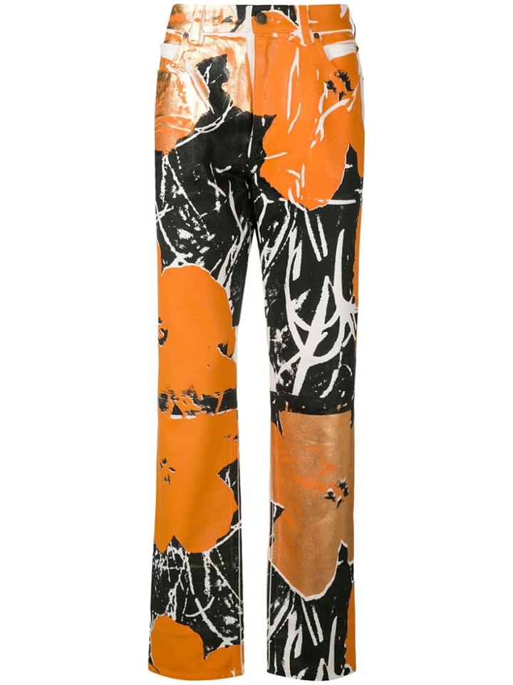 Calvin Klein 205w39nyc Painted Jeans - Yellow & Orange