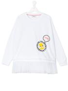 Fendi Kids - Sun Embroidery Ruffled Sweatshirt - Kids - Cotton/polyamide/spandex/elastane - 12 Yrs, White