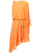 Halston Heritage Asymmetric One-shoulder Dress - Yellow & Orange