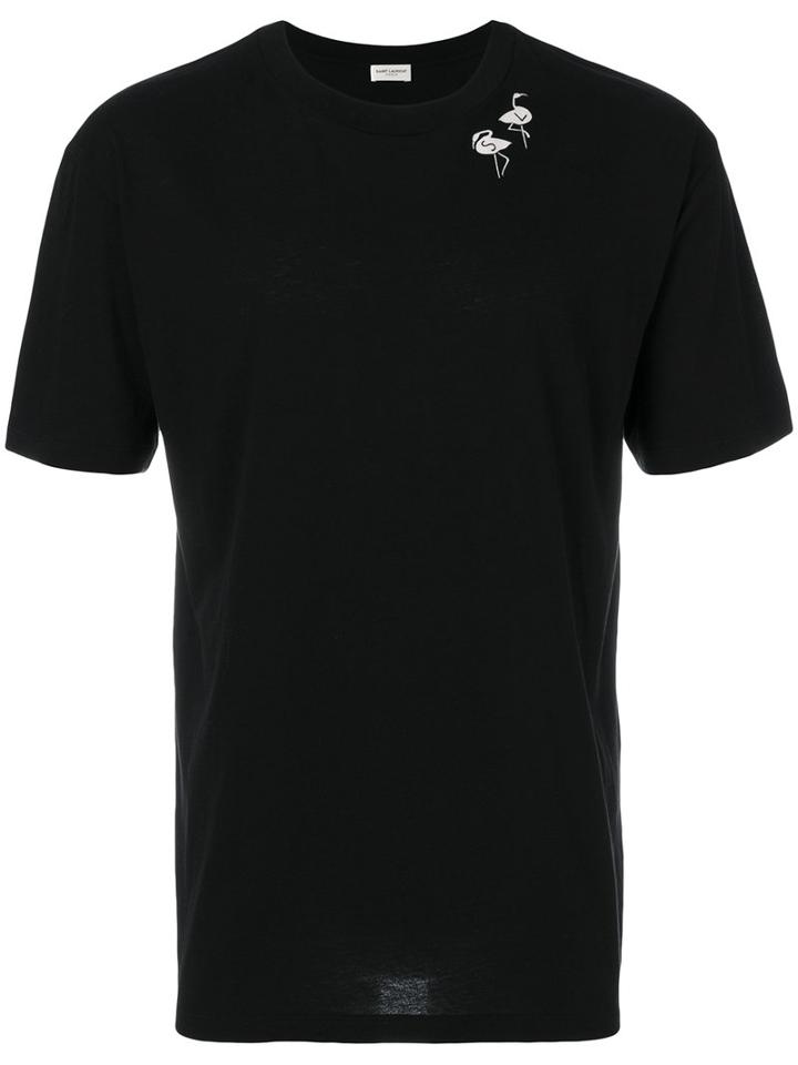 Saint Laurent - Flamingo Initial Print T-shirt - Men - Cotton - M, Black, Cotton
