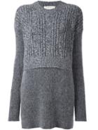 Stella Mccartney Oversize Contrast Draped Jumper, Women's, Size: 42, Grey, Polyamide/mohair/wool