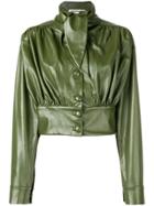 Matériel Faux Leather Cropped Jacket - Green