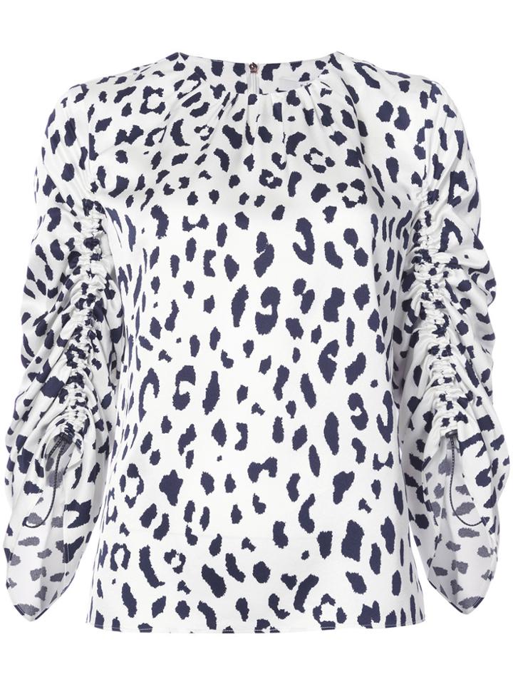 Tibi Cheetah Printed Blouse - White
