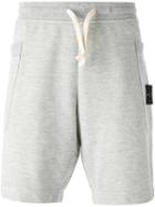 Stone Island Patch Pockets Track Shorts, Men's, Size: Xxl, Grey, Cotton/polyester