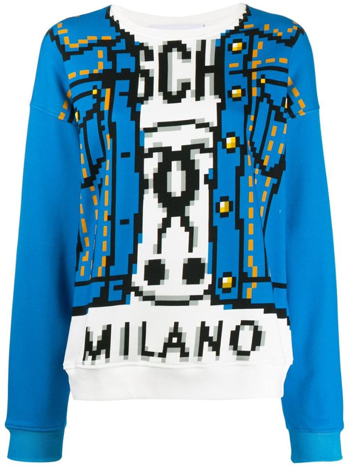 Moschino Pixel Print Sweatshirt - Blue