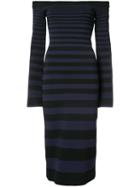 Rebecca Vallance - Striped Fitted Dress - Women - Cotton - 6, Blue, Cotton