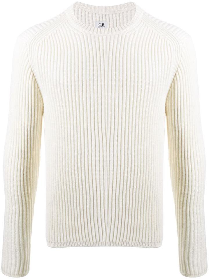 Cp Company Round Neck Jumper - White