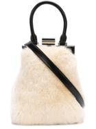 Perrin Paris Furry Shoulder Bag - Nude & Neutrals
