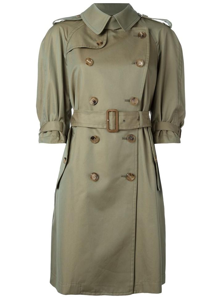 Comme Des Garçons Comme Des Garçons Double Breasted Coat, Women's, Size: Medium, Green, Cotton/cupro