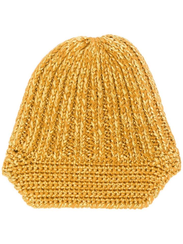 Missoni Knitted Beanie Hat - Gold