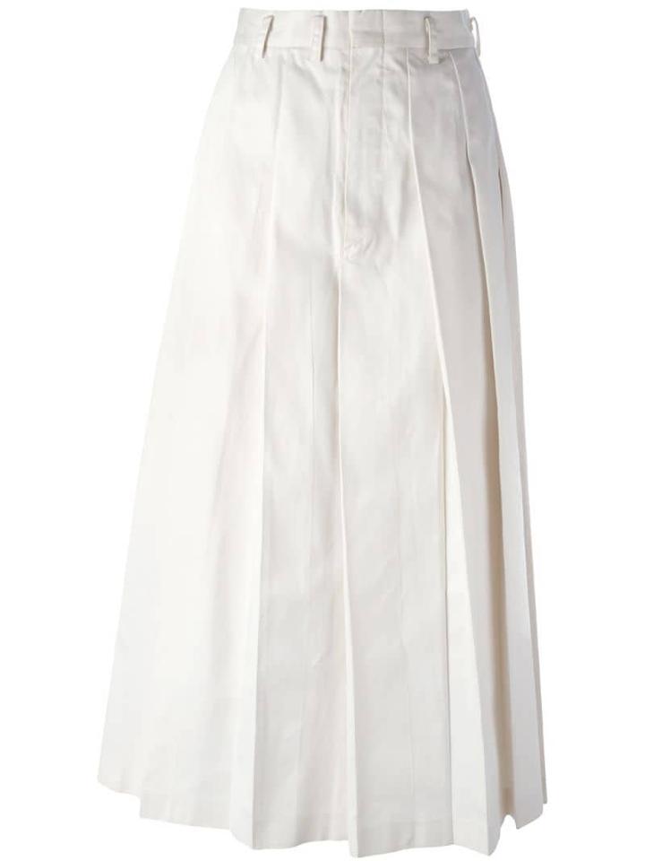 Comme Des Garçons Pre-owned Long Pleated Skirt - White