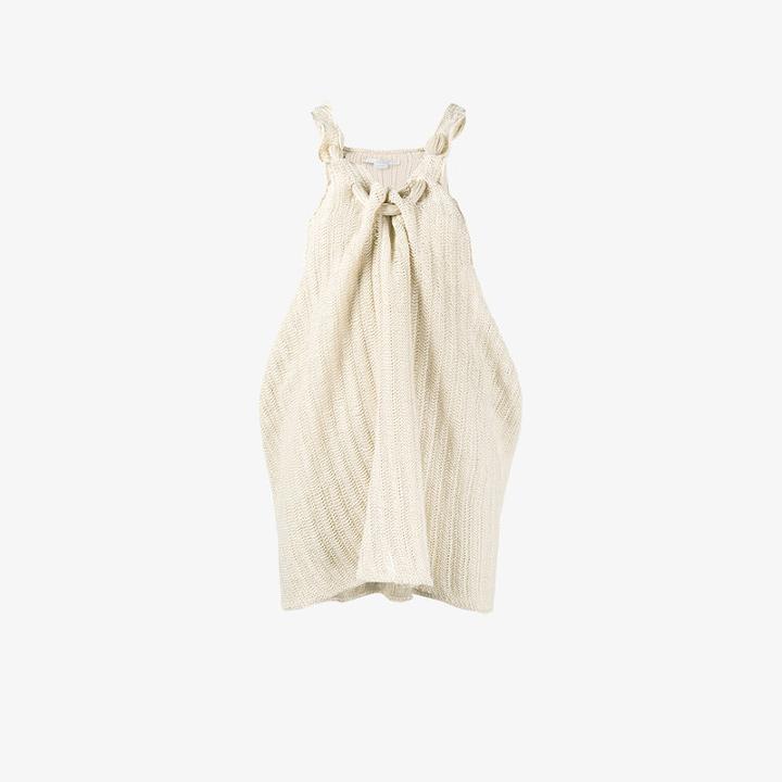 Stella Mccartney Crochet Sleeveless Top, Women's, Size: 38, Nude/neutrals, Linen/flax