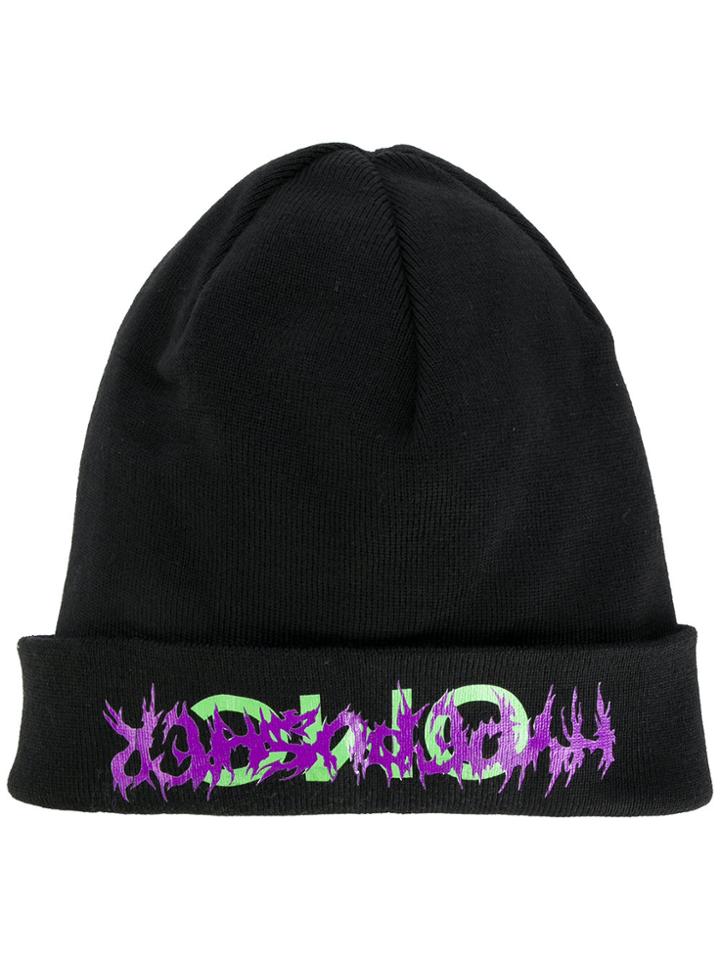 Omc Logo Knitted Beanie Hat - Black