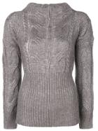 Snobby Sheep Braided Knit Sweater - Grey