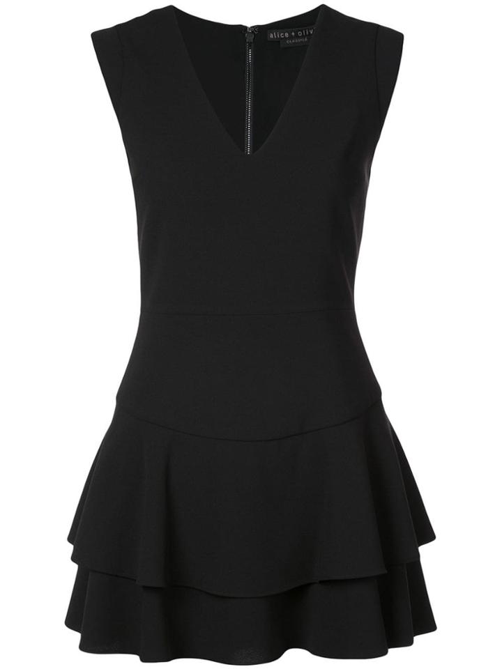 Alice+olivia Ruffled Hem Dress - Black