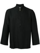 Sasquatchfabrix. - Mandarin Collar Jacket - Men - Linen/flax/nylon/polyurethane - L, Black, Linen/flax/nylon/polyurethane