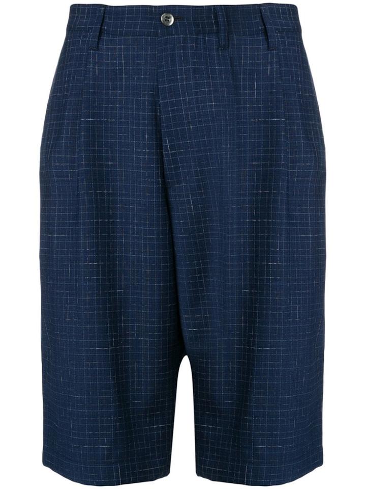 Junya Watanabe Man Check Bermuda Shorts - Blue