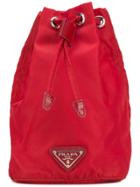 Prada Nylon Bucket Make-up Bag - Red