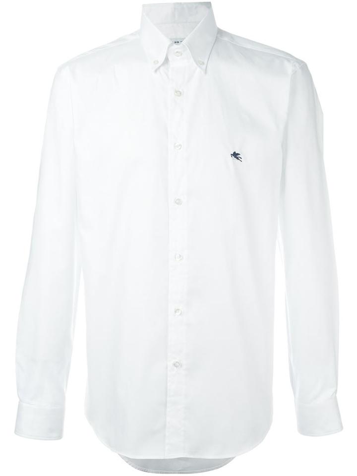 Etro Button Down Collar Shirt, Men's, Size: 42, White, Cotton