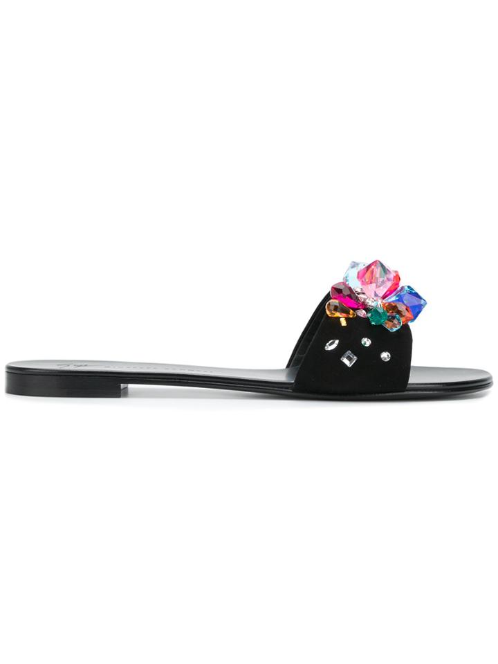 Giuseppe Zanotti Design Crystal-embellished Sandals - Black