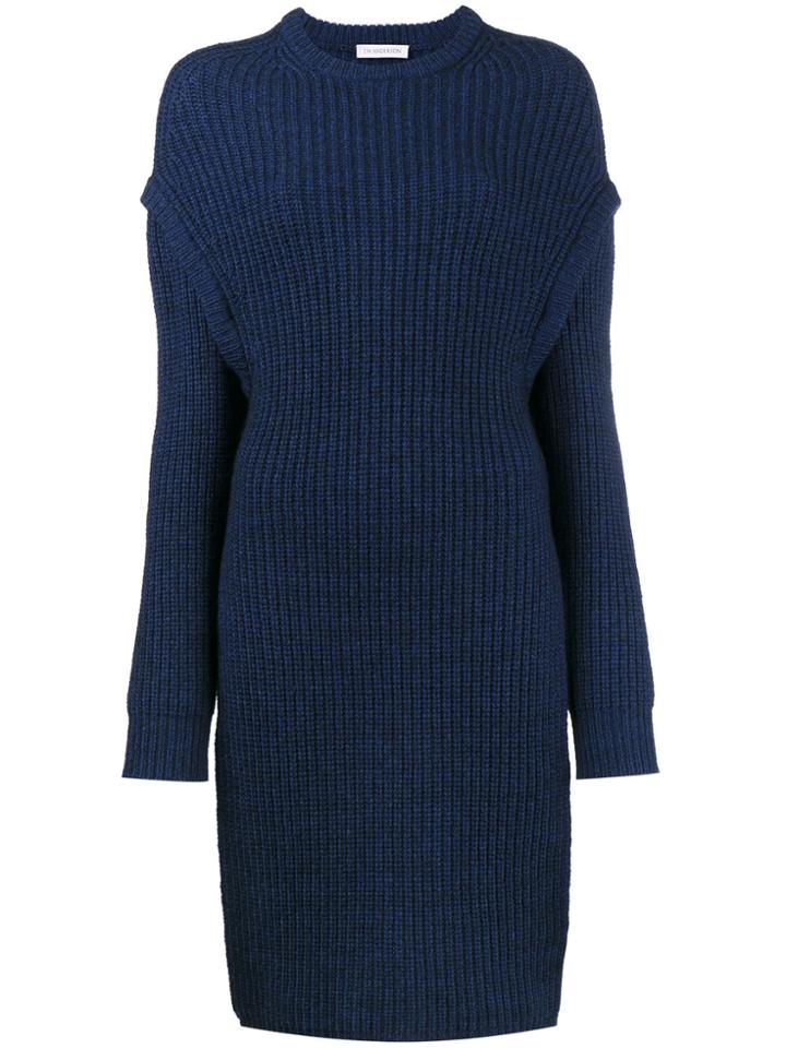 Jw Anderson Oversized Slit Side Knitted Jumper - Blue