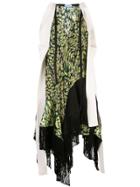 Mugler Abstract-print Asymmetric Dress - Green