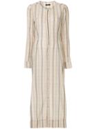 Bassike Check Gauze Shirt Dress - Neutrals