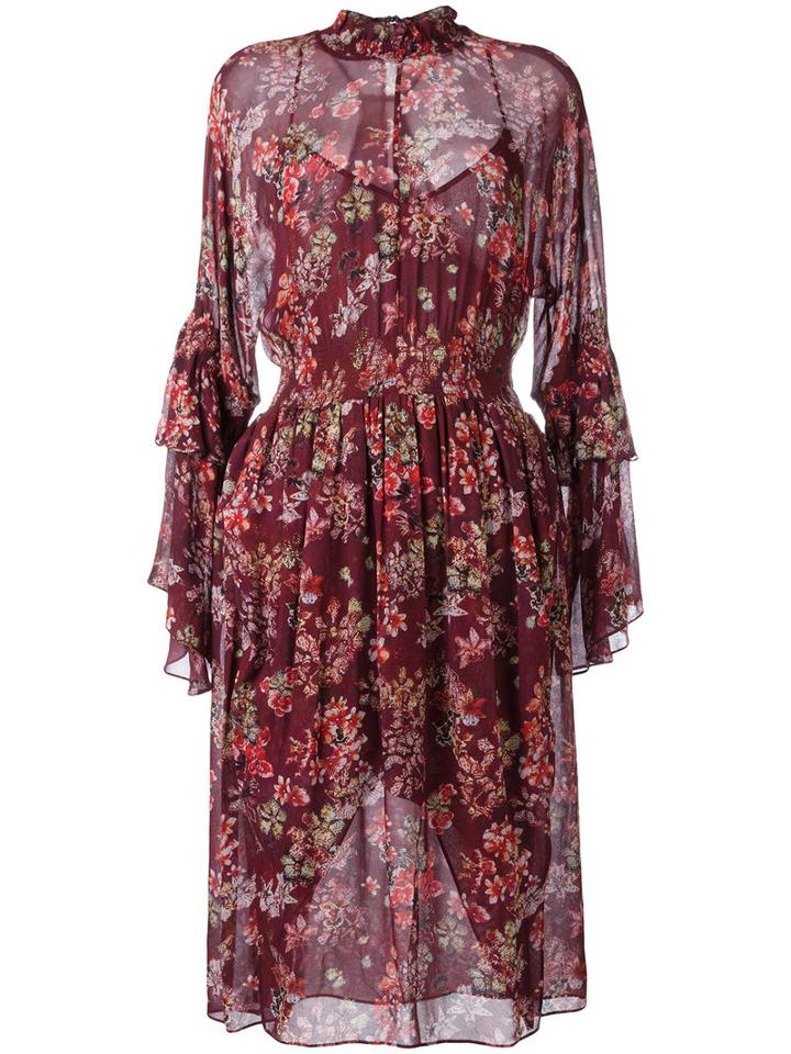Iro Aamito Floral Dress, Women's, Size: 40, Red, Viscose