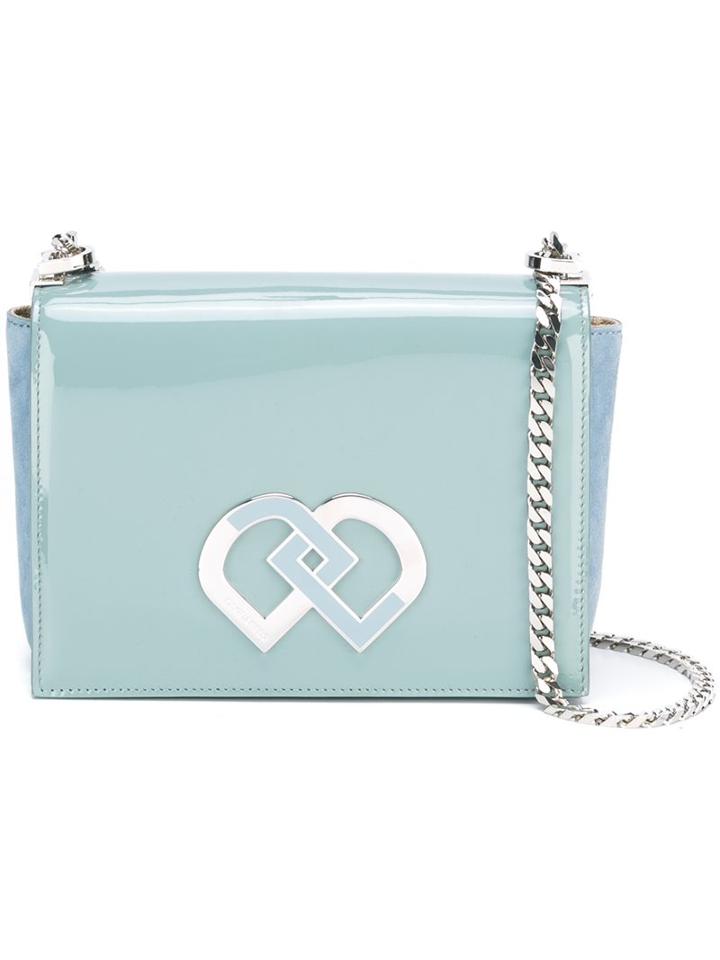 Dsquared2 Medium 'dd' Crossbody Bag, Women's, Blue, Suede/patent Leather