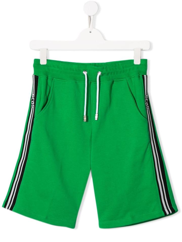 Gcds Kids Logo Tape Shorts - Green