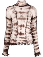 Asai Rippled Tie Dye Top - Brown