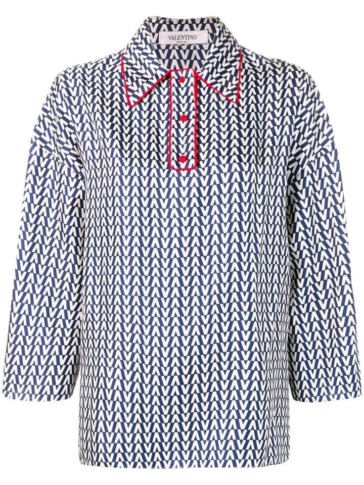 Valentino Geometric Print Top - White