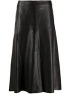Arma Al-line Leather Skirt - Black