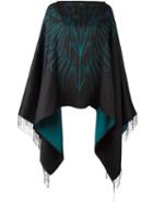 Marcelo Burlon County Of Milan 'mai ' Poncho, Women's, Black, Cotton/viscose/modal