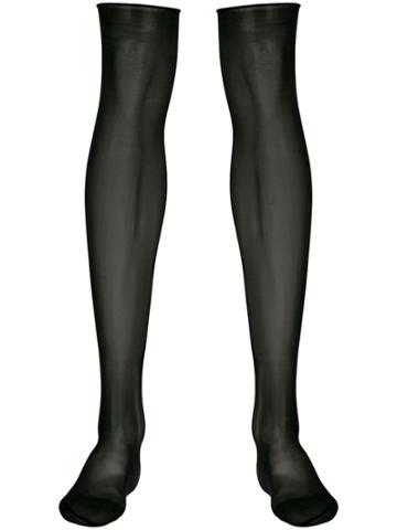 Maison Close Sheer Knee Length Stockings - Black