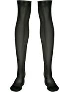 Maison Close Sheer Knee Length Stockings - Black